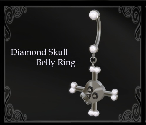 Three styles of belly ring set with glistening diamonds!